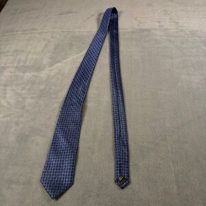 WeiShang Mens Necktie Blue Black Geometric Square Pattern Classic Formal Tie‎
